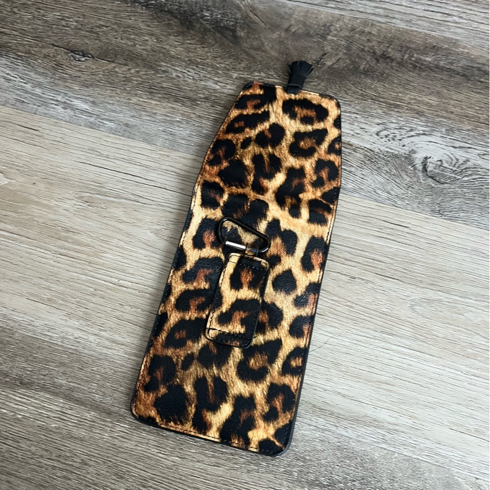 Leopard Print Leather Pouch - image 4